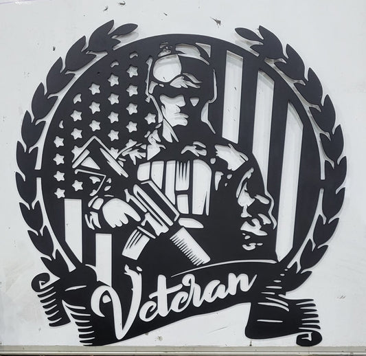 Veteran's Metal Sign