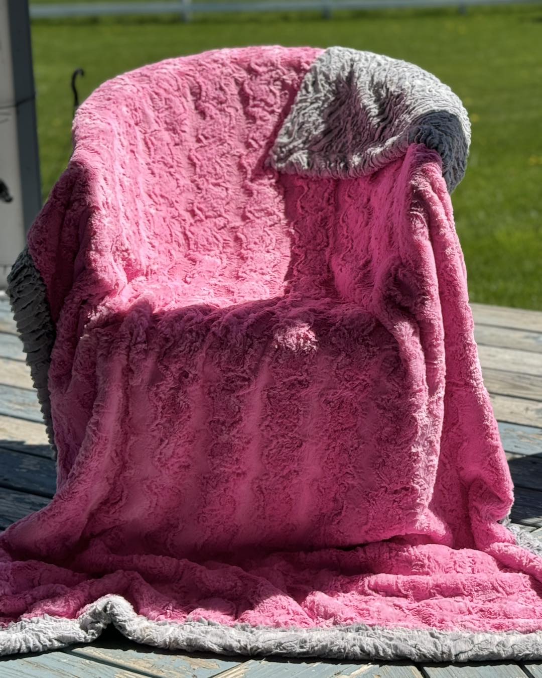 Pink Zebra Minky Blanket